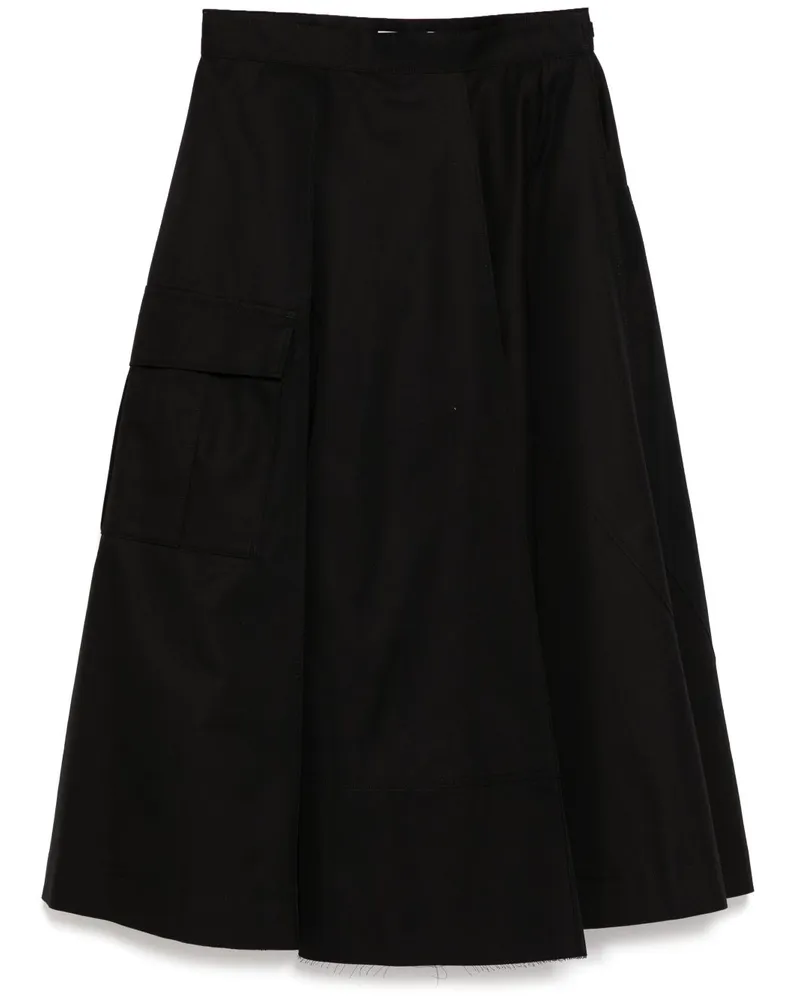 Undercover Faltenrock im Layering-Look - Schwarz Schwarz