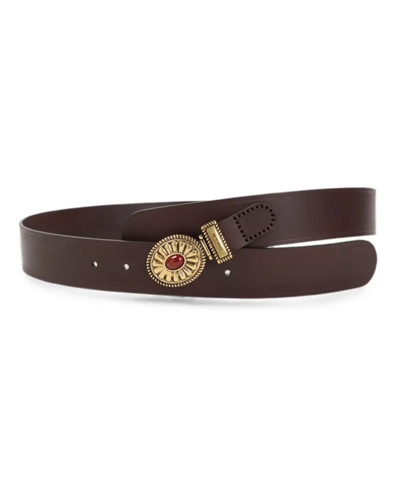 Etro cabochon-embellished buckle belt - Braun Braun