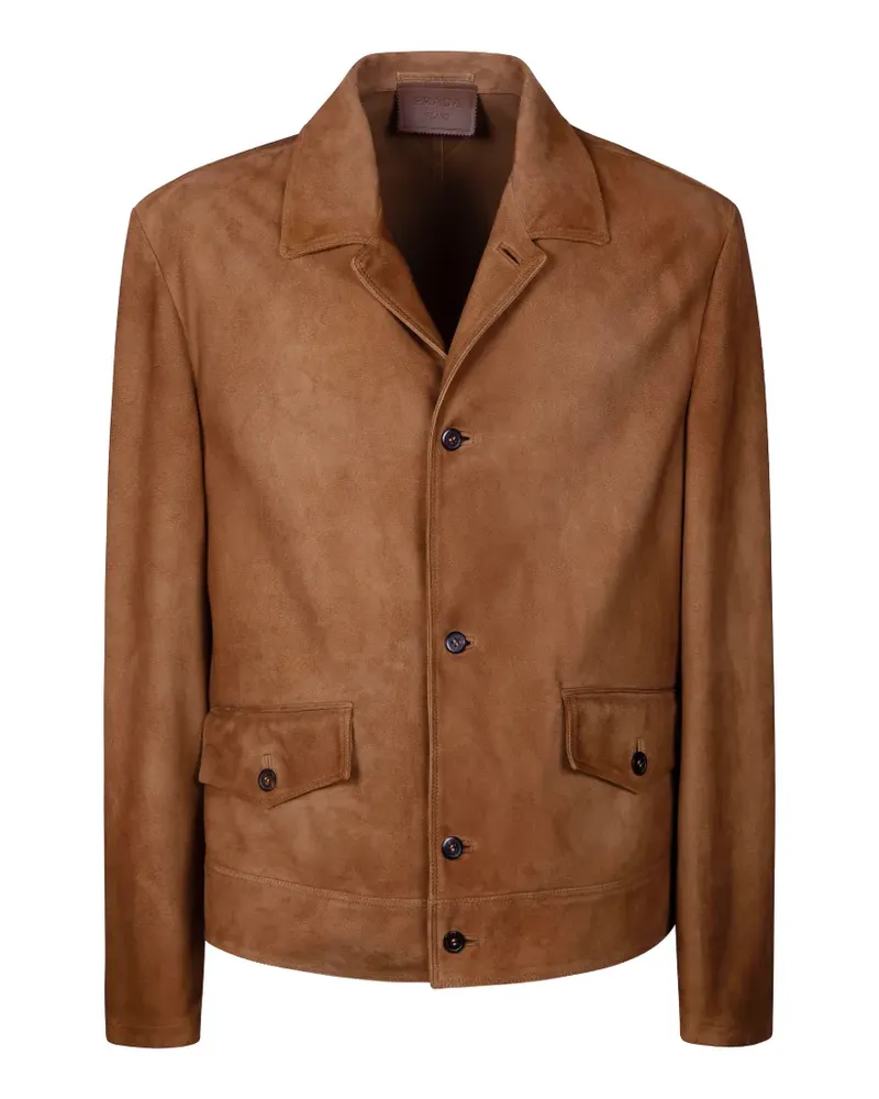 Prada button flap-pocket coat - Braun Braun