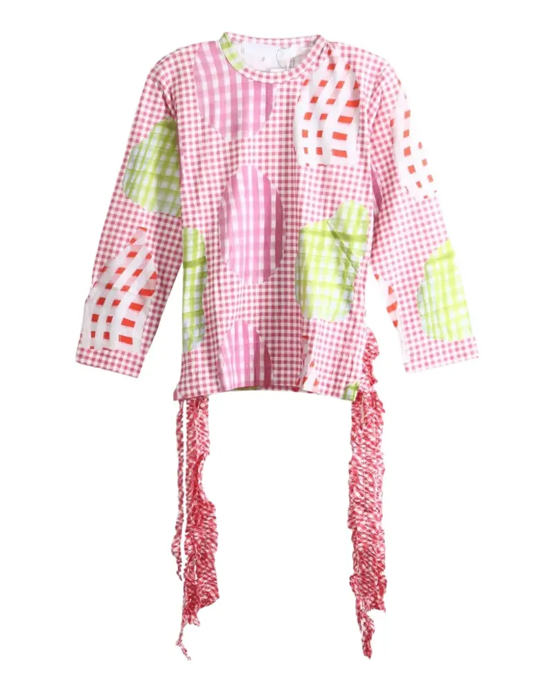 Comme des Garçons gingham ruffled top - Rosa Rosa