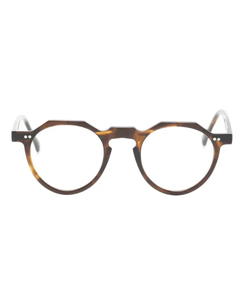 Lesca Bloc Brille mit geometrischem Gestell - Braun Braun