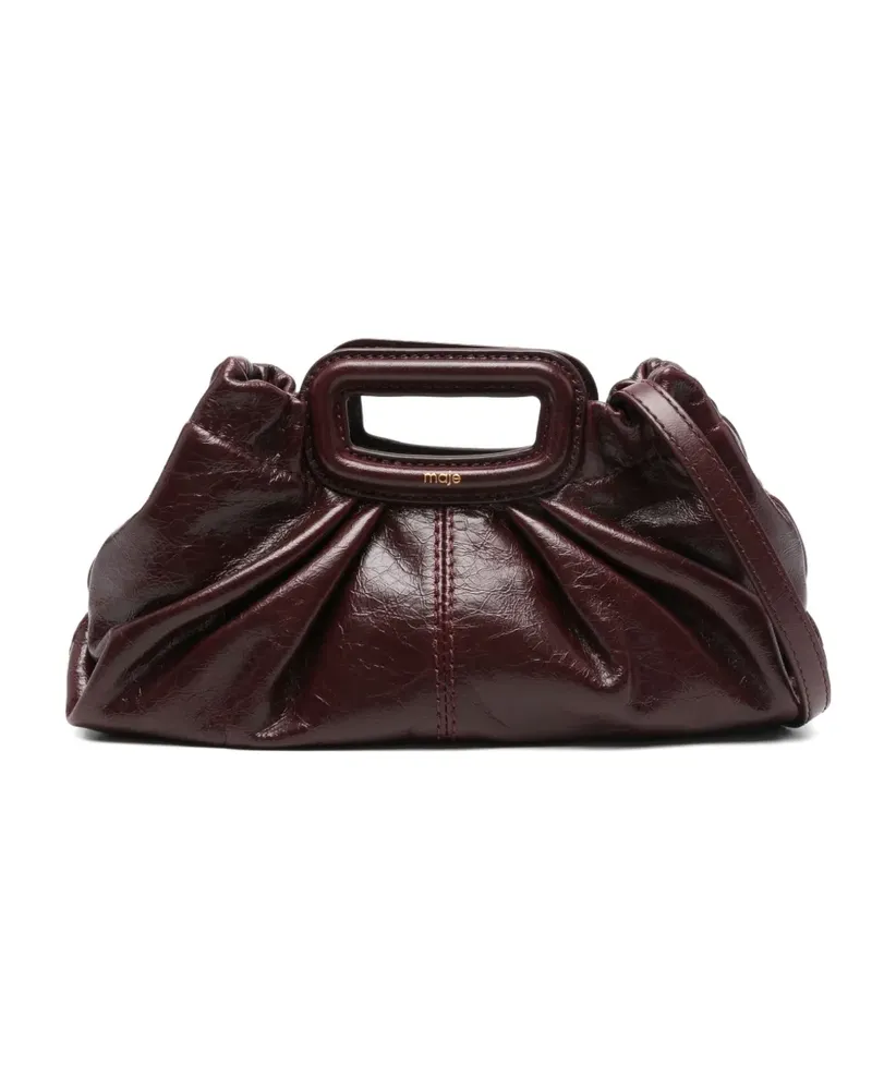 Maje Mini-Tasche aus Leder mit Riss-Effekt - Rot Rot
