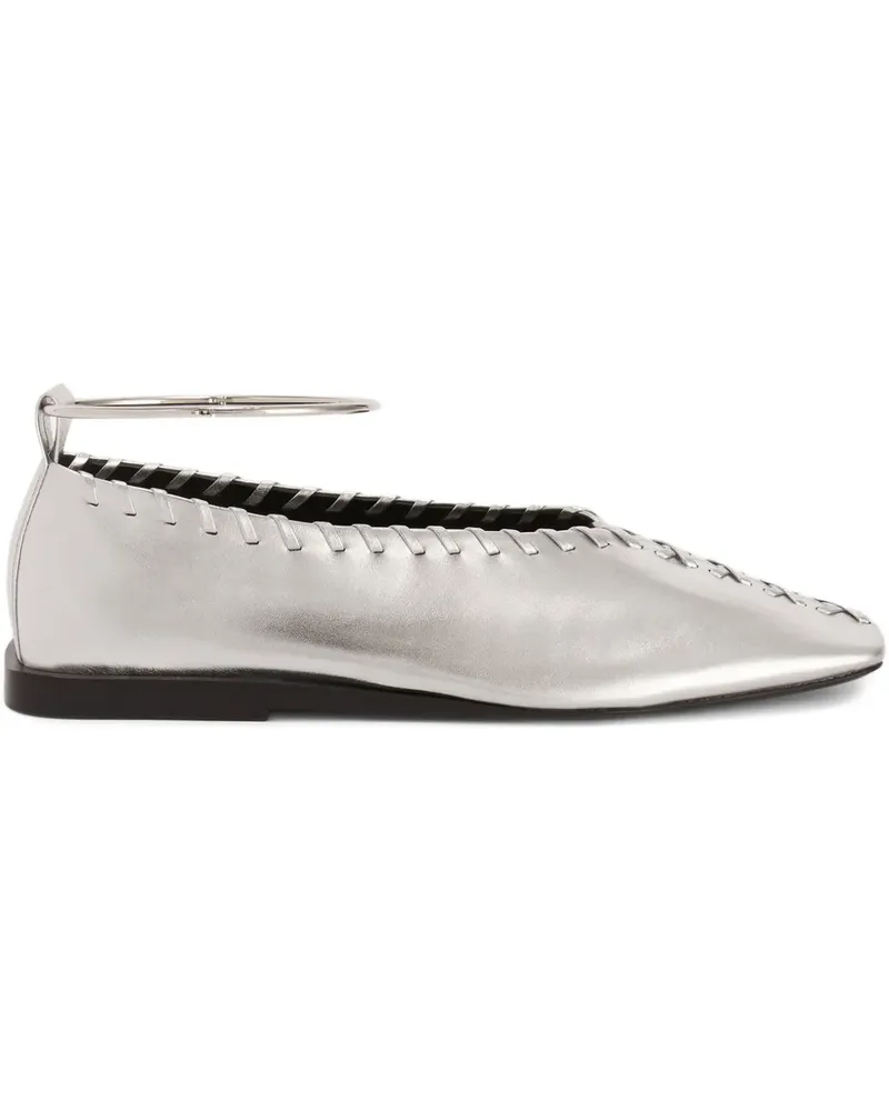 Jil Sander Ballerinas im Metallic-Look - Silber Silber