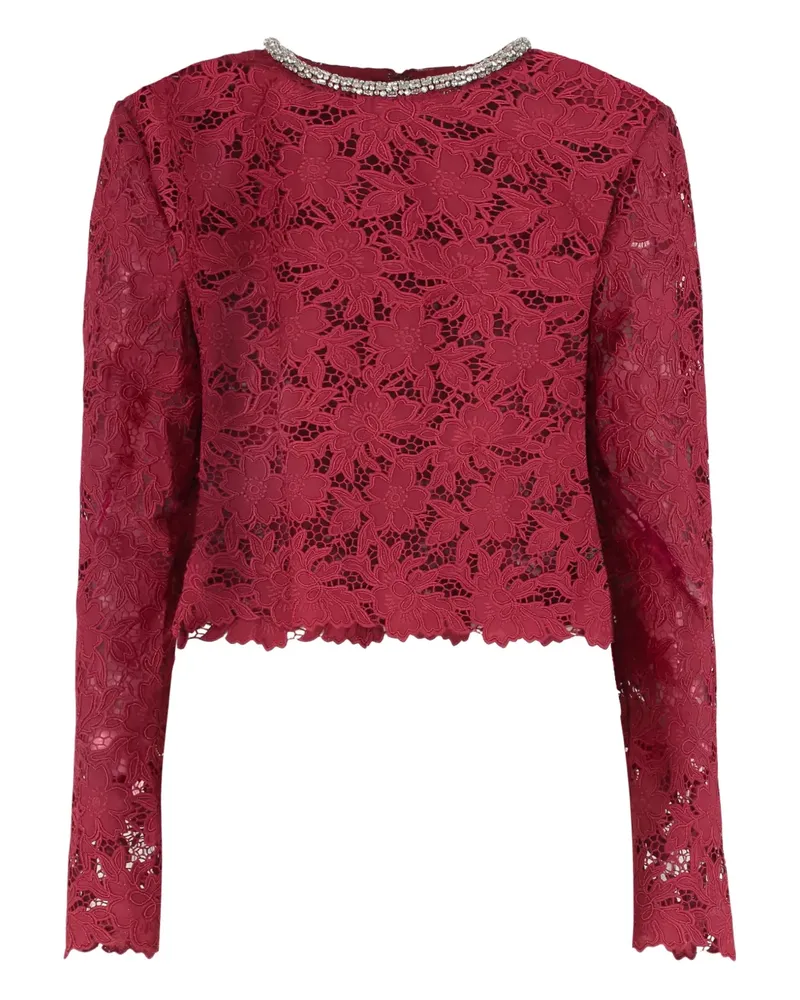 Self-Portrait lace crystal-detail top - Rot Rot