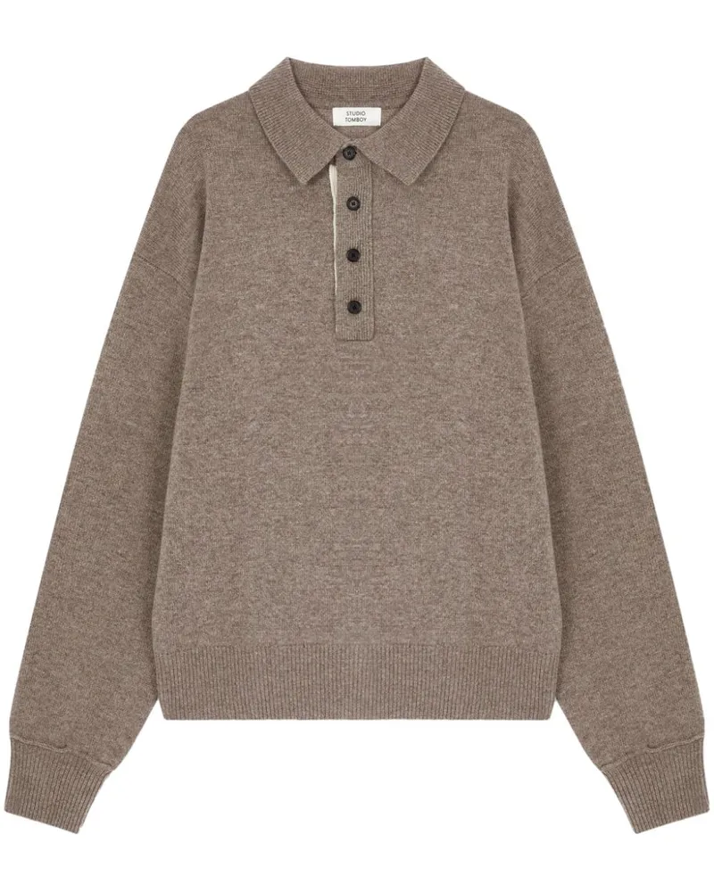 STUDIO TOMBOY Poloshirt aus Wolle - Nude Nude