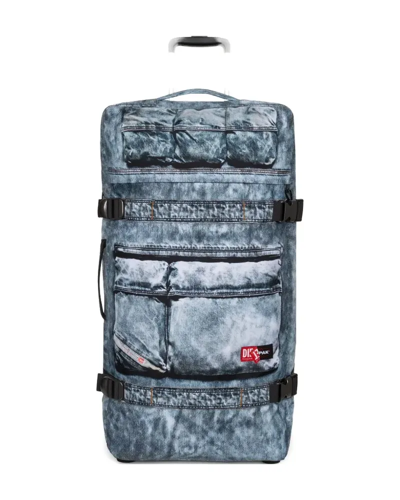 Eastpak x Diesel large Transit'R L denim-effect luggage - Blau Blau