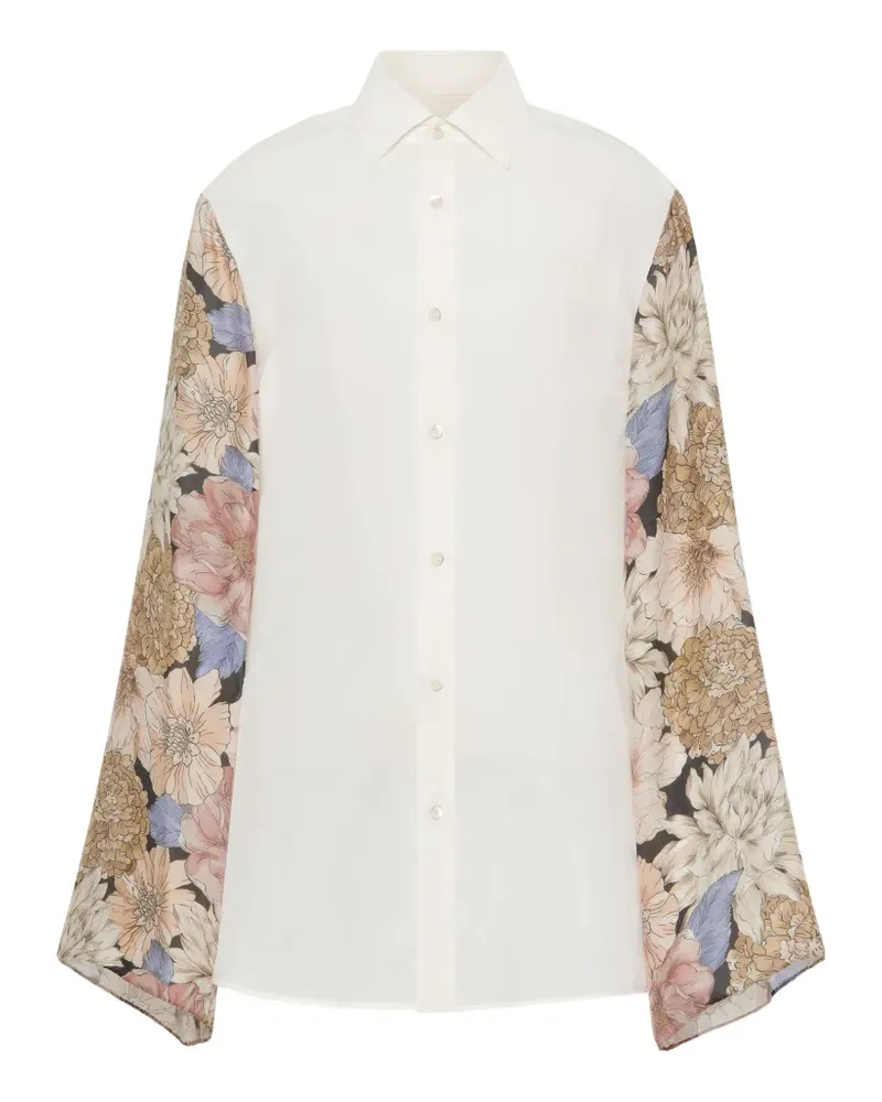 Maison Margiela T-Shirt mit Blumenärmeln - Nude Nude