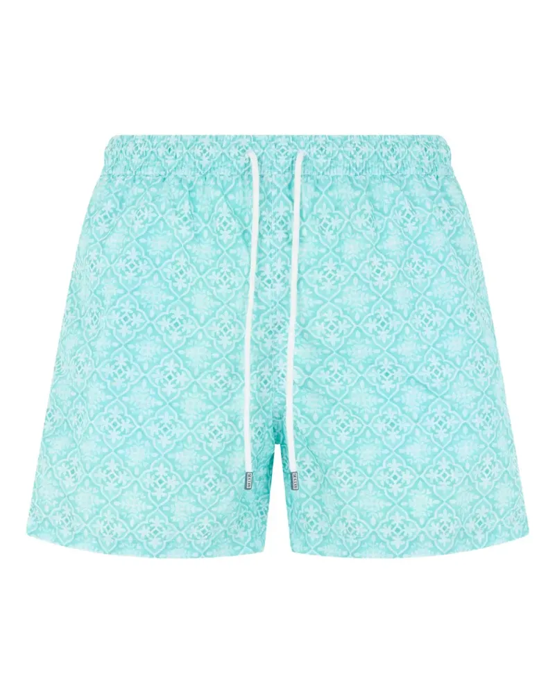 Fedeli patterned drawstring swim shorts - Blau Blau