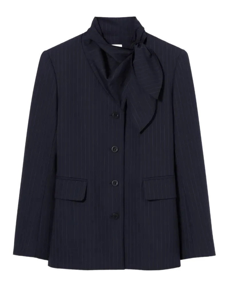 Claudie Pierlot Nadelstreifen-Blazer mit Schleifenkragen - Blau Blau