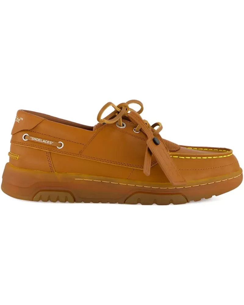 OFF-WHITE leather boat shoes - Braun Braun