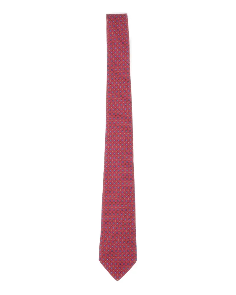 Kiton Seidenkrawatte mit Blumenmuster - Rot Rot