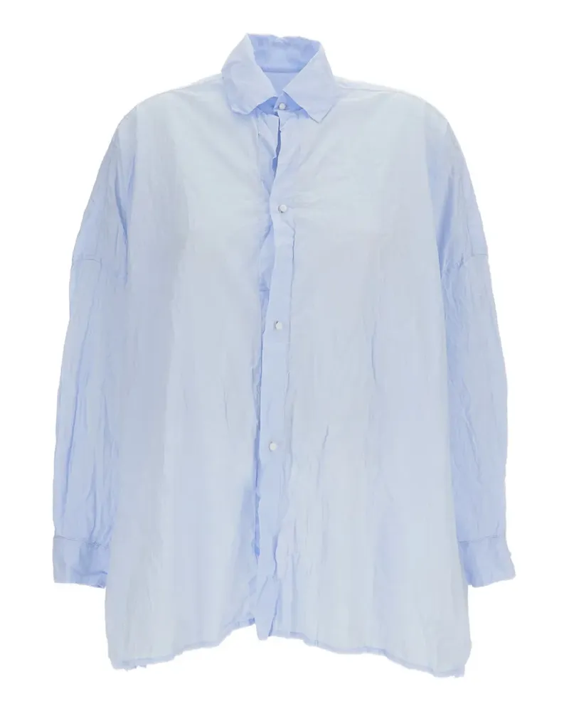 Daniela Gregis crinkled-finish drop-shoulder shirt - Blau Blau