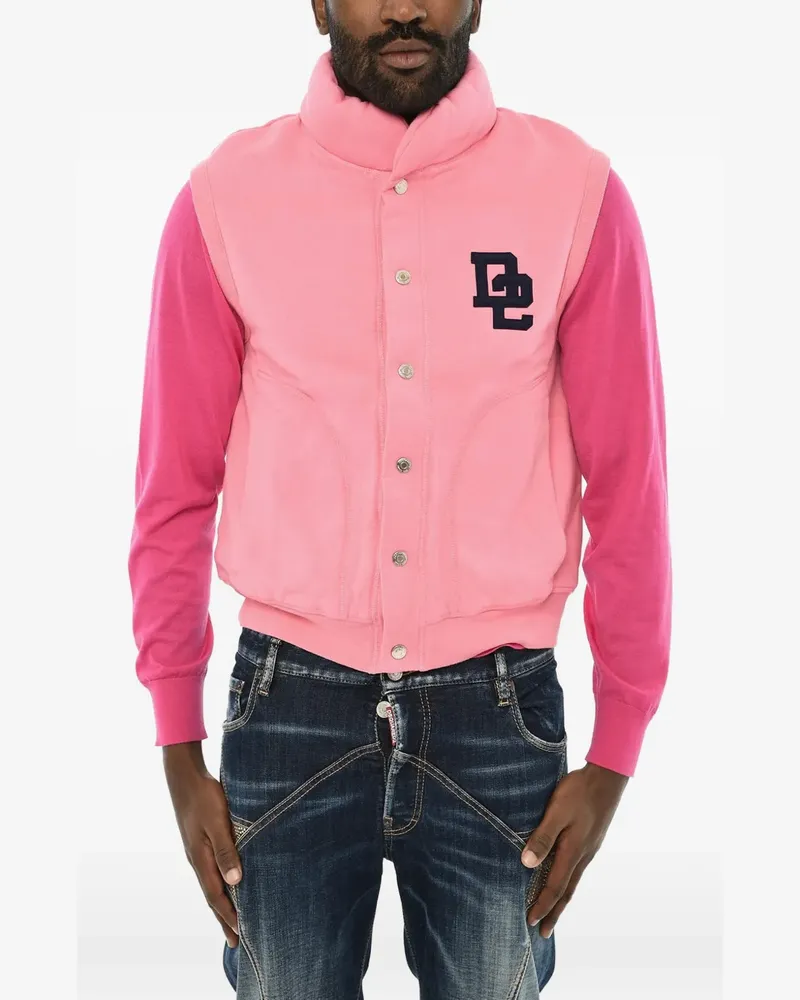 Dsquared2 logo-print snap-button sweater - Rosa Rosa