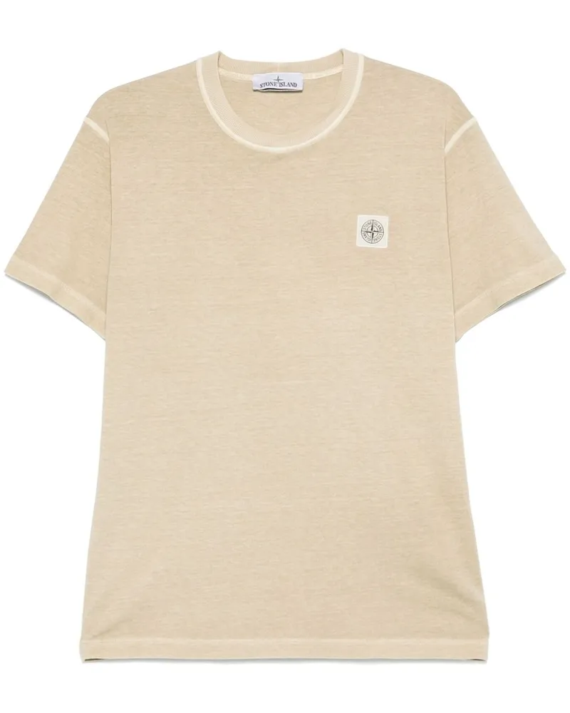Stone Island T-Shirt mit Kompass-Patch - Nude Nude