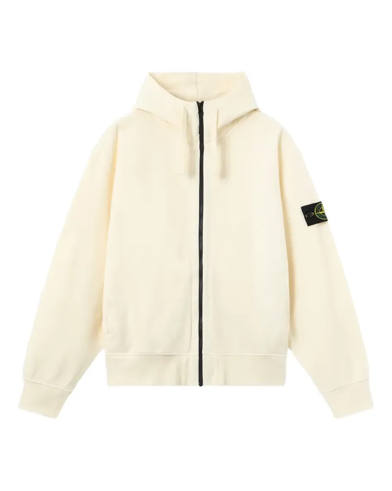 Stone Island 6100009 Hoodie aus Bio-Baumwollfleece - Weiß Weiß
