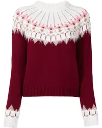 onefifteen Klassischer Intarsien-Pullover Rot