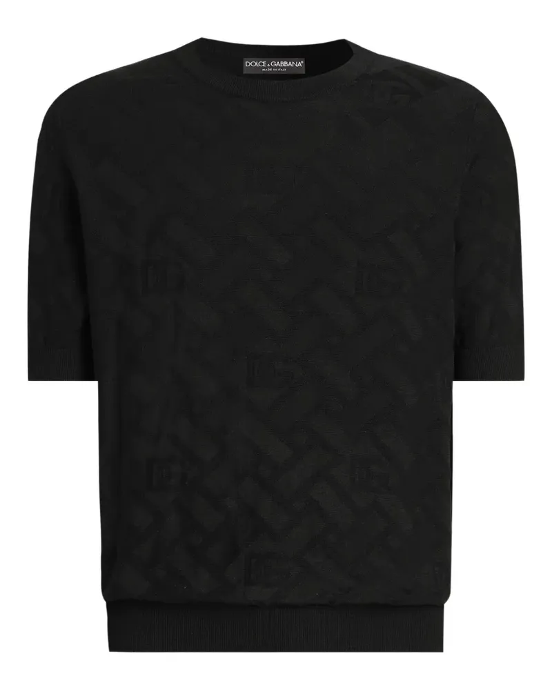 Dolce & Gabbana Gemustertes T-Shirt - Schwarz Schwarz