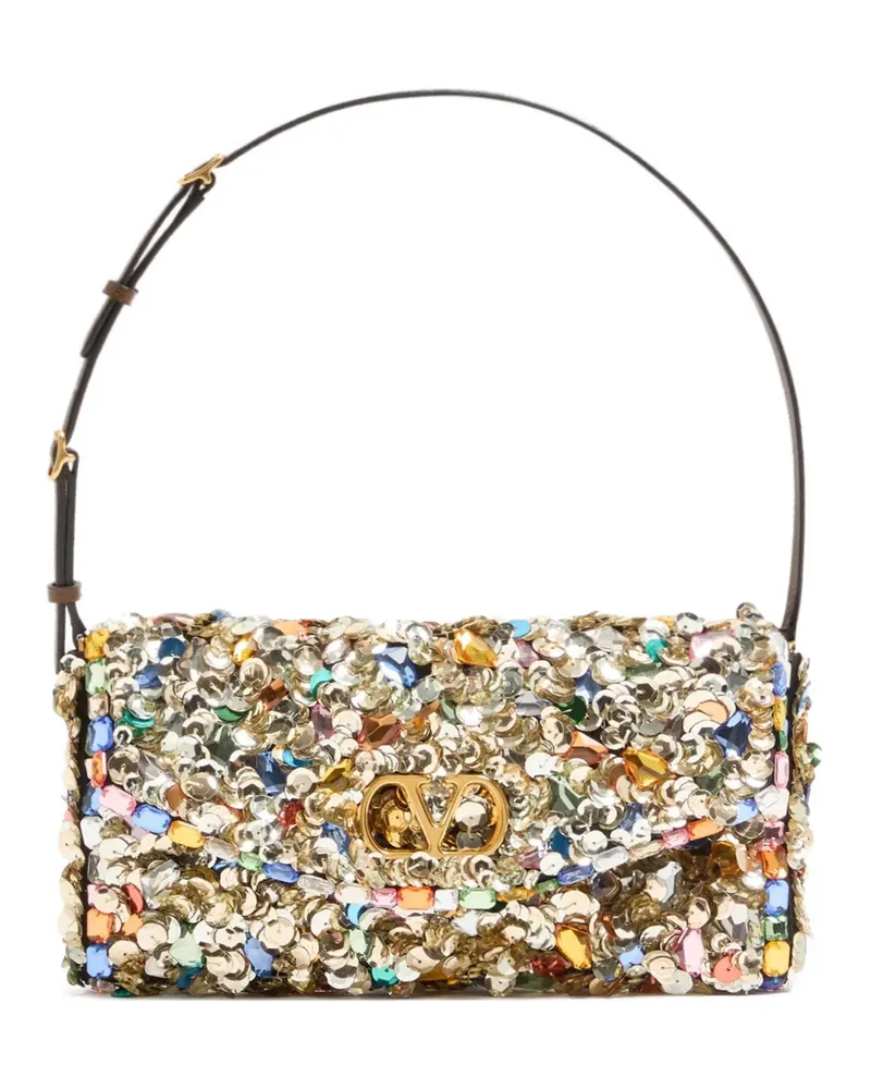 Valentino Garavani DeVain sequin shoulder bag - Gold Gold