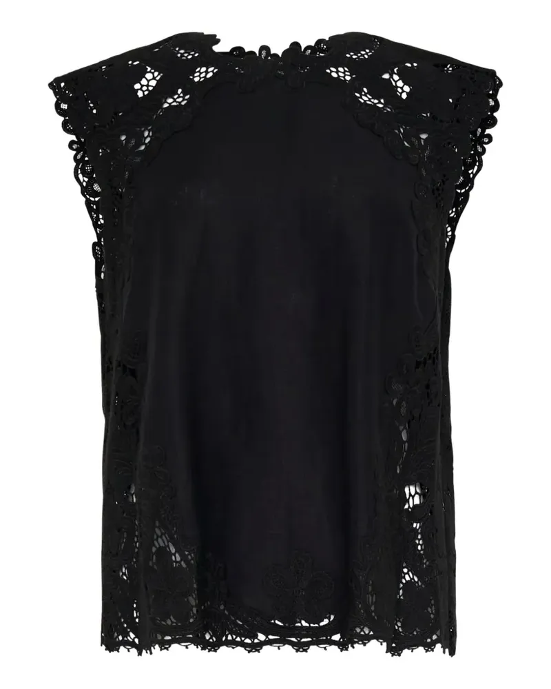 Ulla Johnson Amelie Oberteil mit Spitze - Schwarz Schwarz