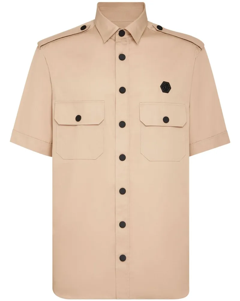 Philipp Plein Plein Gothic Hemd im Military-Look - Nude Nude