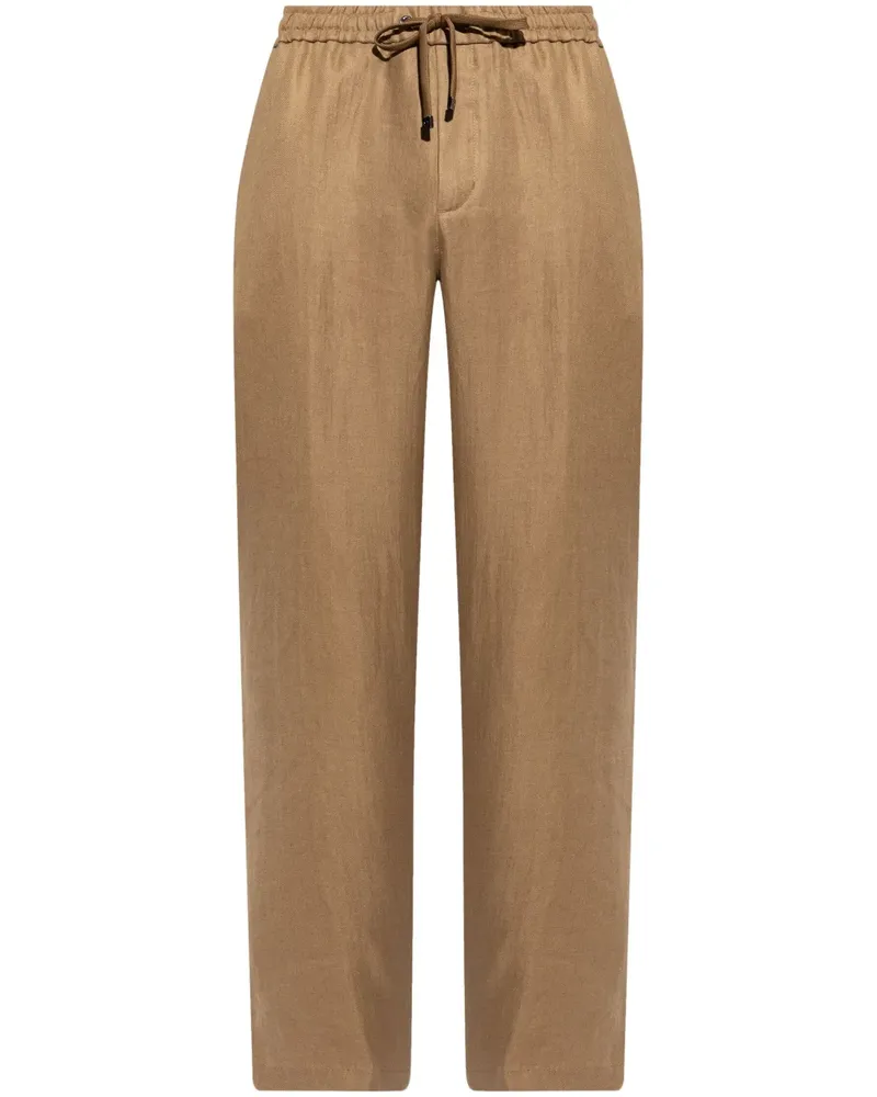 Moncler Gerade Hose mit Kordelzug - Braun Braun