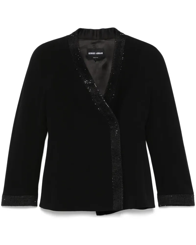 Giorgio Armani Jacke mit Kristallverzierung - Schwarz Schwarz