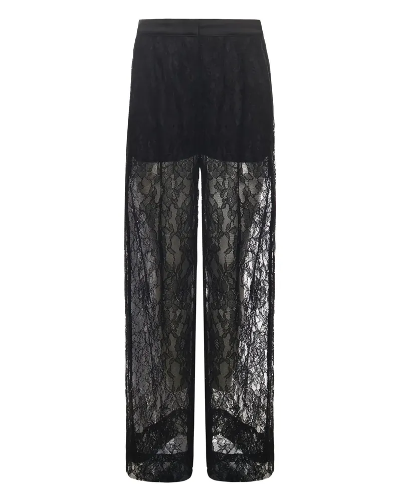 Pinko Hose mit Blumenspitze - Schwarz Schwarz