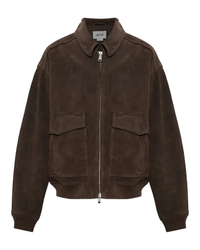 AGOLDE Emil Bomberjacke aus Wildleder - Braun Braun