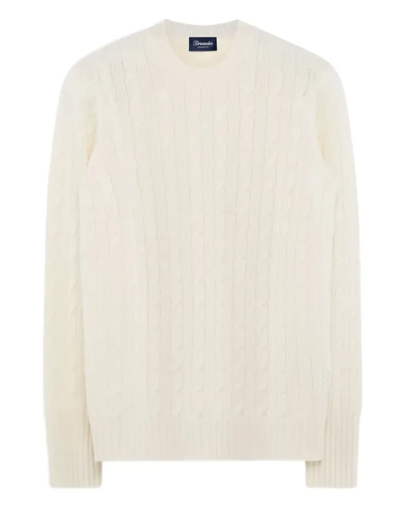 Drumohr  Pullover mit Zopfmuster - Weiß Weiß