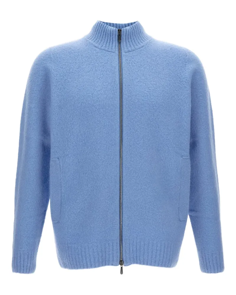 Drumohr  Stehkragen-Pullover mit Reißverschluss - Blau Blau