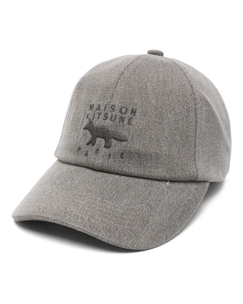 Kitsuné Baseballkappe mit Logo-Stickerei - Grau Grau