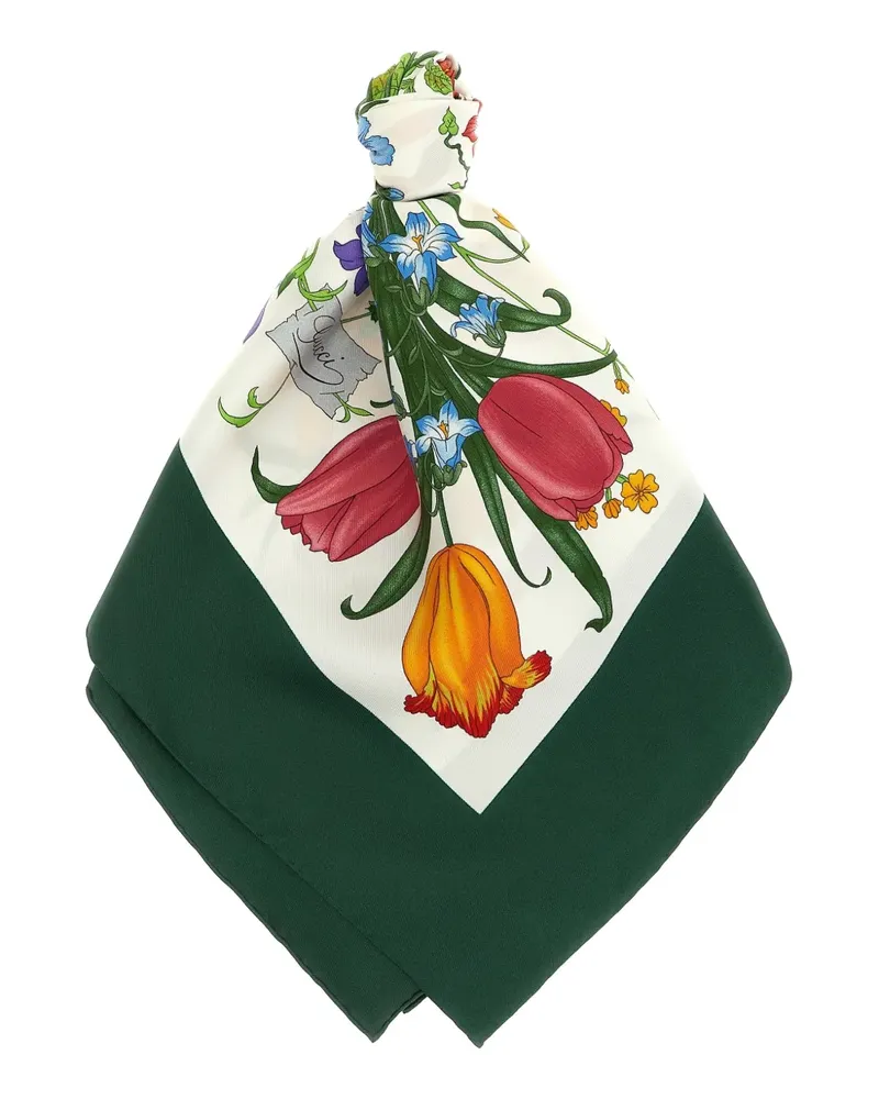 Gucci Flora printed silk scarf - Weiß Weiß