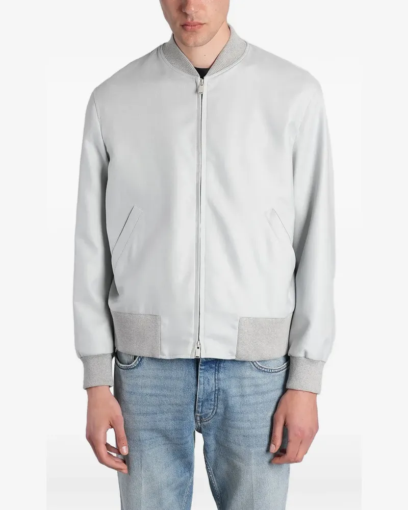LARDINI ribbed-trim bomber jacket - Grau Grau