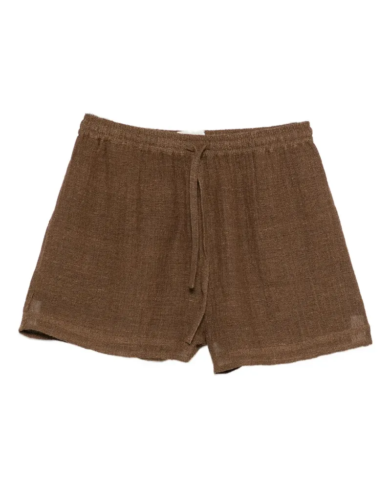 Le Kasha 1918 Leinenshorts mit Stretchbund - Braun Braun
