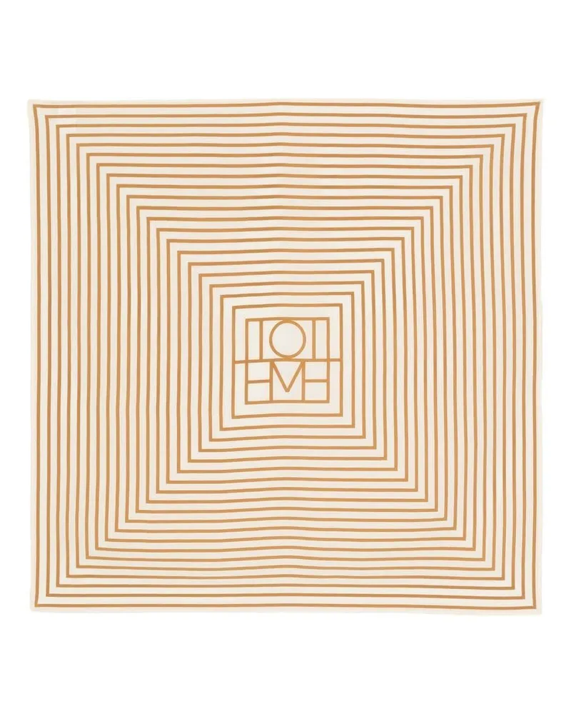 Totême Seidenschal mit Logo-Print - Nude Nude