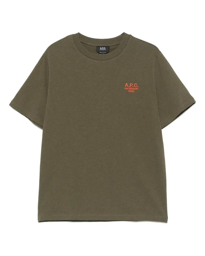 A.P.C. T-Shirt mit Logo-Print - Grün Grün