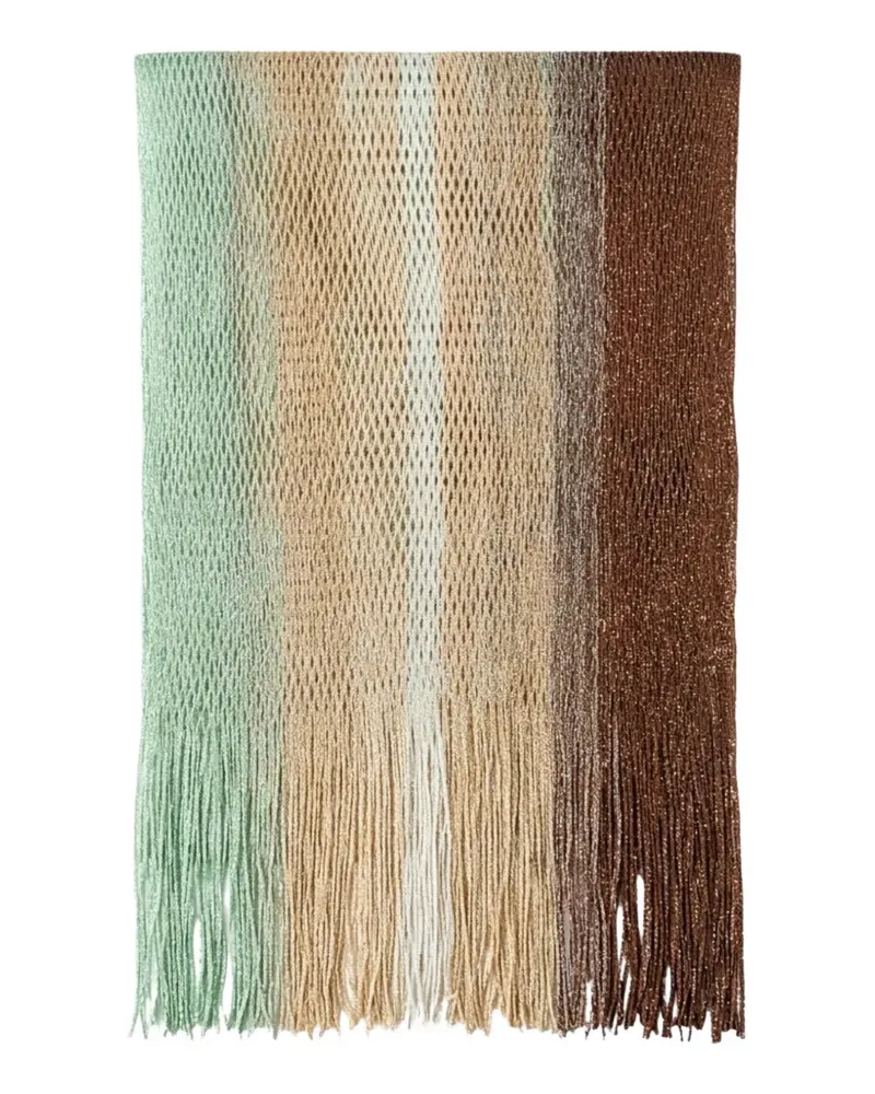 Missoni metallic-effect fringed scarf - Braun Braun
