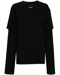 pushBUTTON T-Shirt im Layering-Look Schwarz