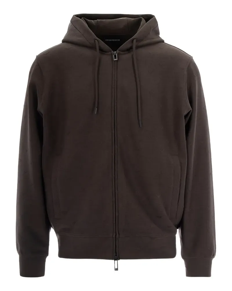 Emporio Armani Eagle jacquard hoodie - Braun Braun