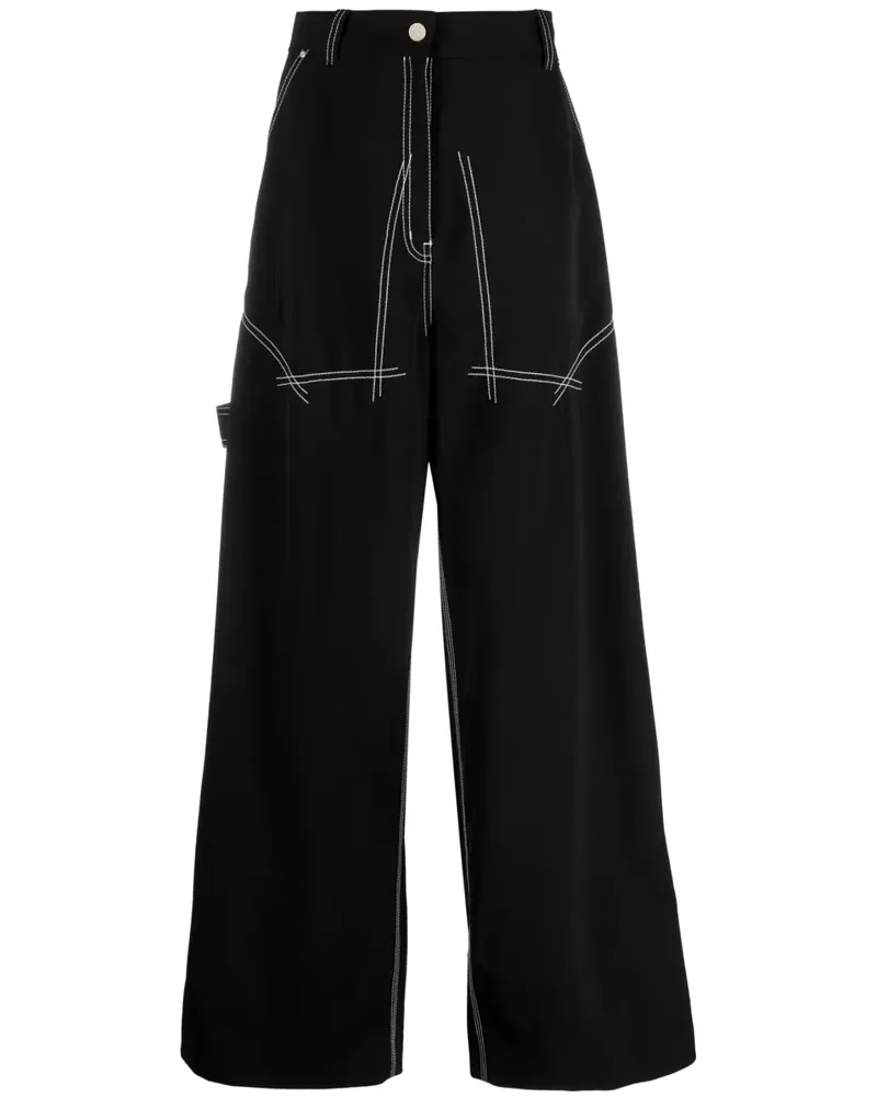 Stella McCartney Hose mit Kontrastnähten - Schwarz Schwarz