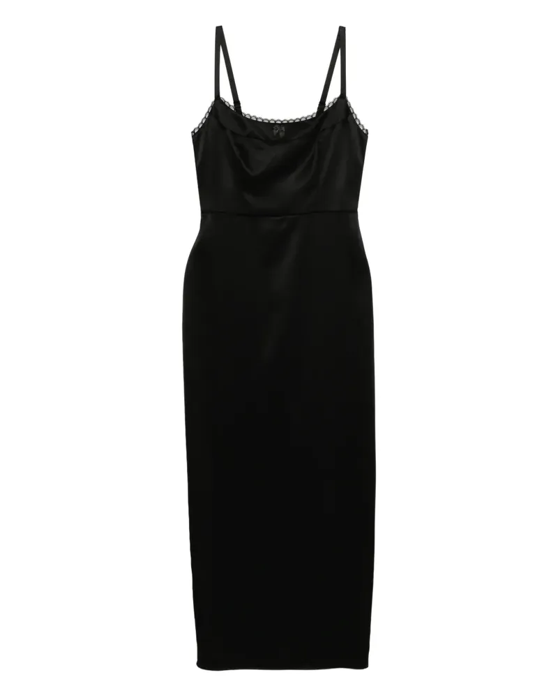 Reformation Lucy Kleid aus Satin - Schwarz Schwarz