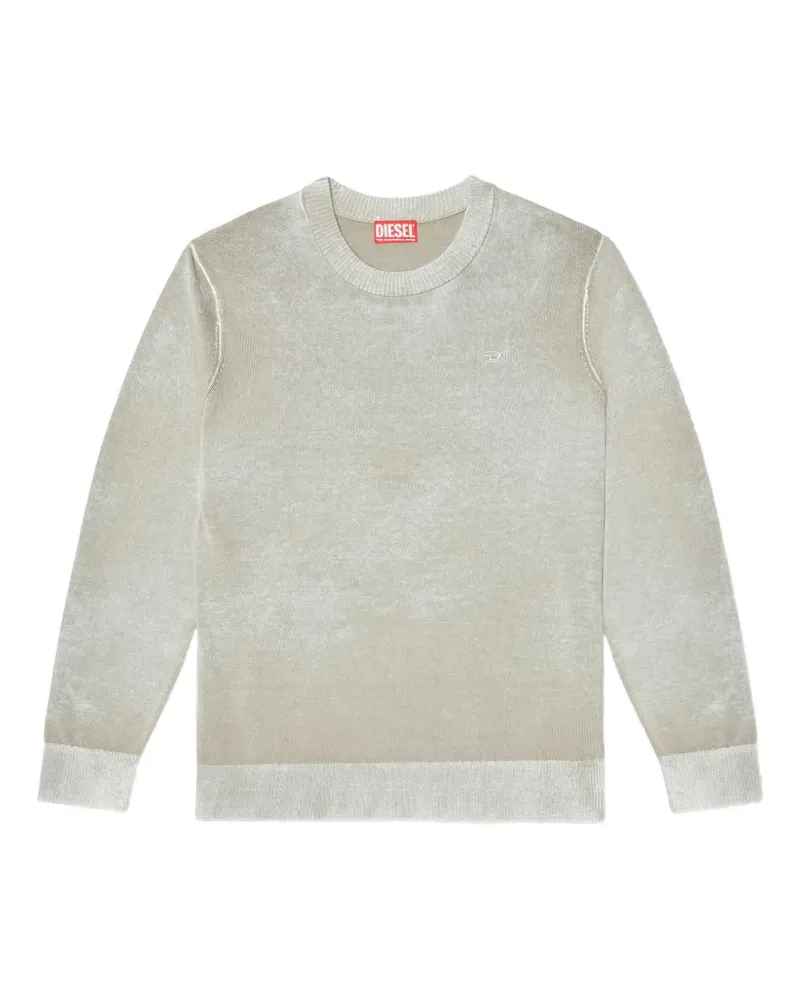 Diesel logo-embroidered cotton jumper - Grau Grau