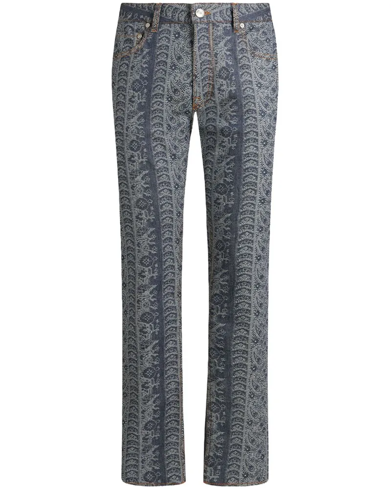 Etro Jacquard-Jeans mit Paisleymuster - Blau Blau