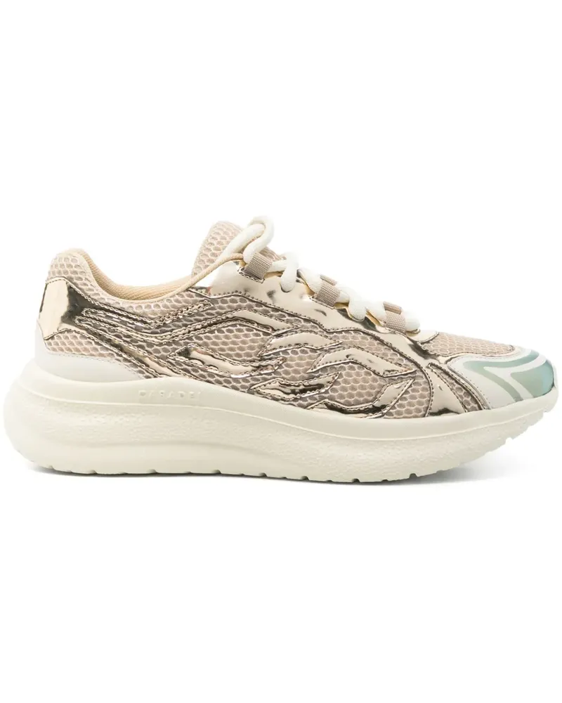 Casadei Sneakers mit Netzeinsatz - Gold Gold