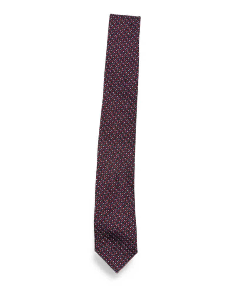 Ferragamo Gancini-pattern tie - Blau Blau