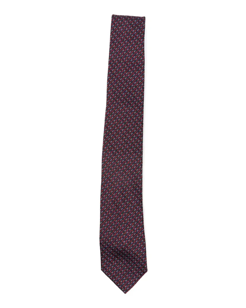 Ferragamo Gancini-pattern tie - Blau Blau