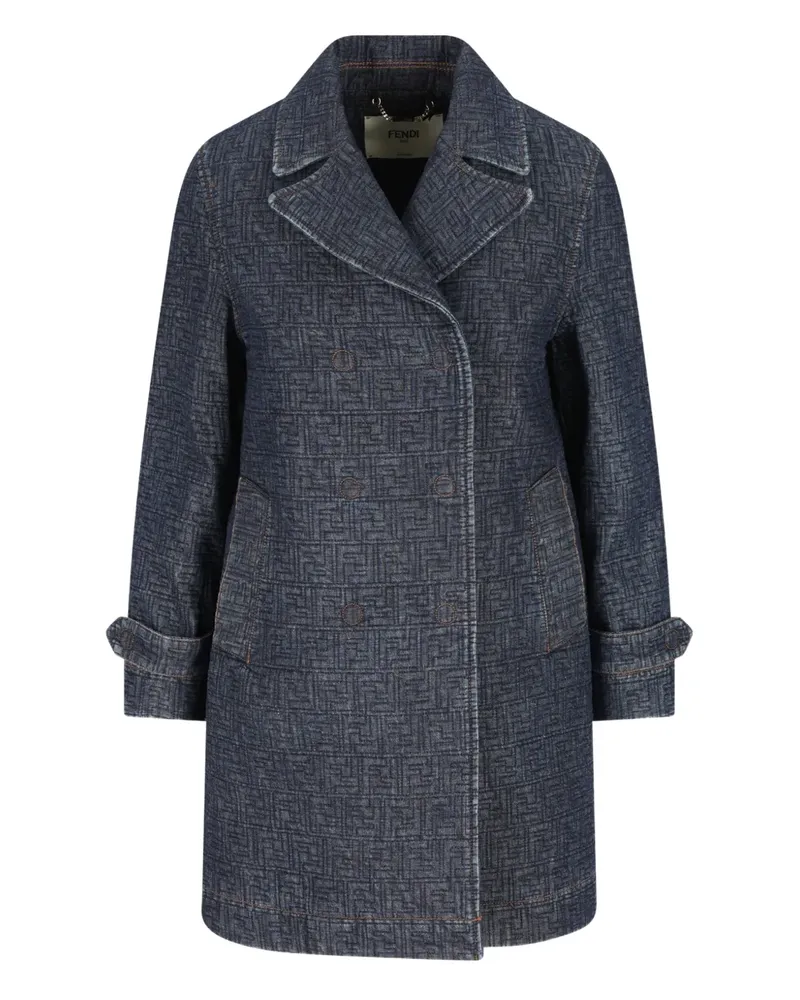 Fendi Doppelreihiger Steppmantel - Blau Blau