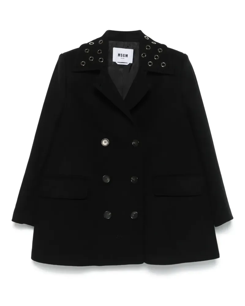 MSGM Mantel mit Ösen - Schwarz Schwarz