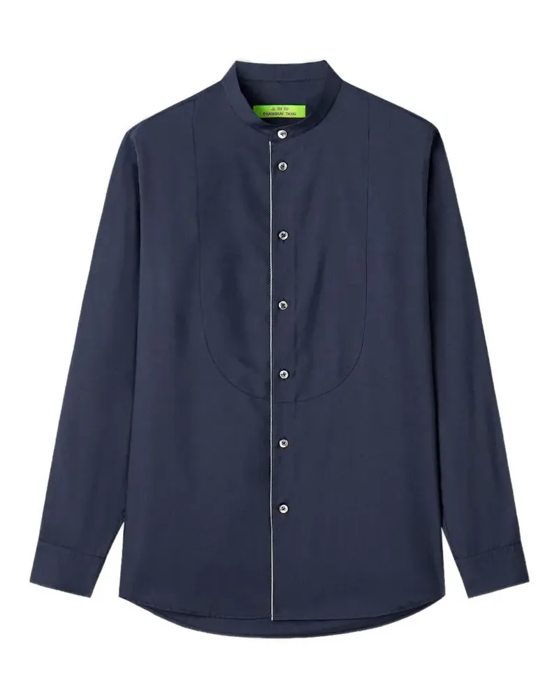 Shanghai Tang Hemd aus Seide - Blau Blau