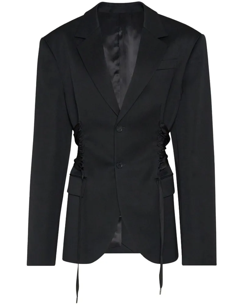 Jean Paul Gaultier Wollblazer mit Spitzendetail - Schwarz Schwarz
